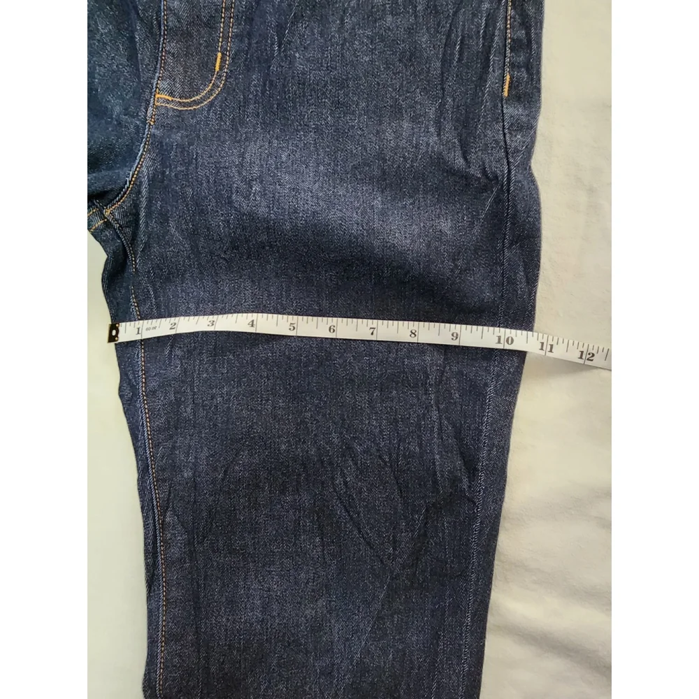 Lands' End Women Dark Denim Mid Rise Straight Jeans Sz 8 - Picture 7 of 14